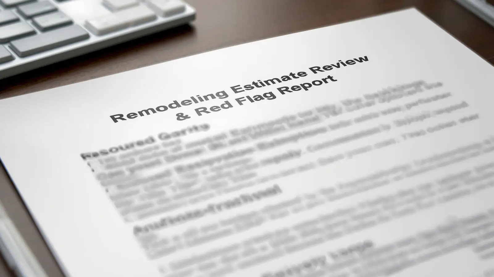 Remodeling Estimate Review & Red Flag Report (sample)
