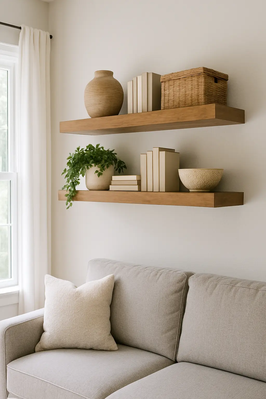 Free floating shelves custom carpentry