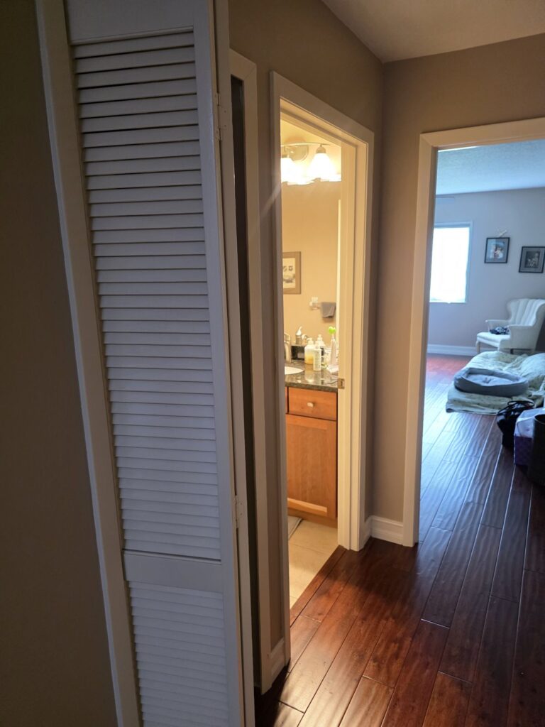 Bifold door in hallway