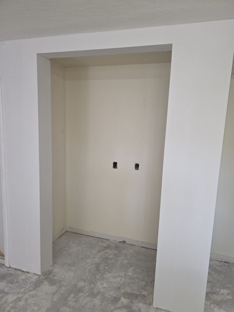 Finished drywall opening ready for paint