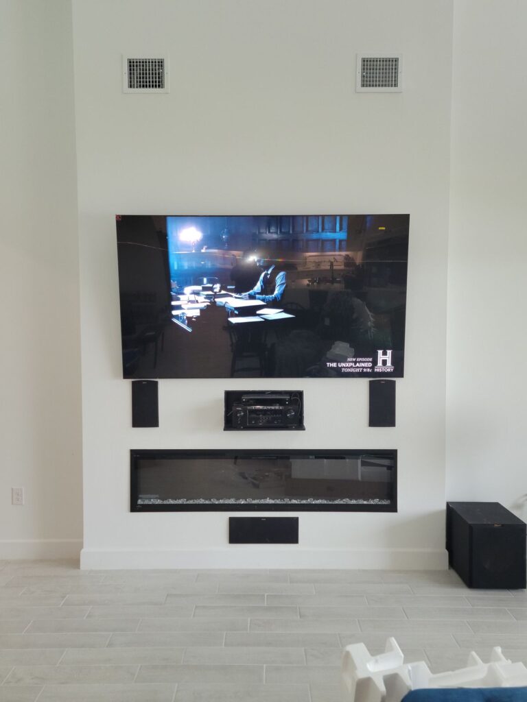 Fireplace and TV feature wall