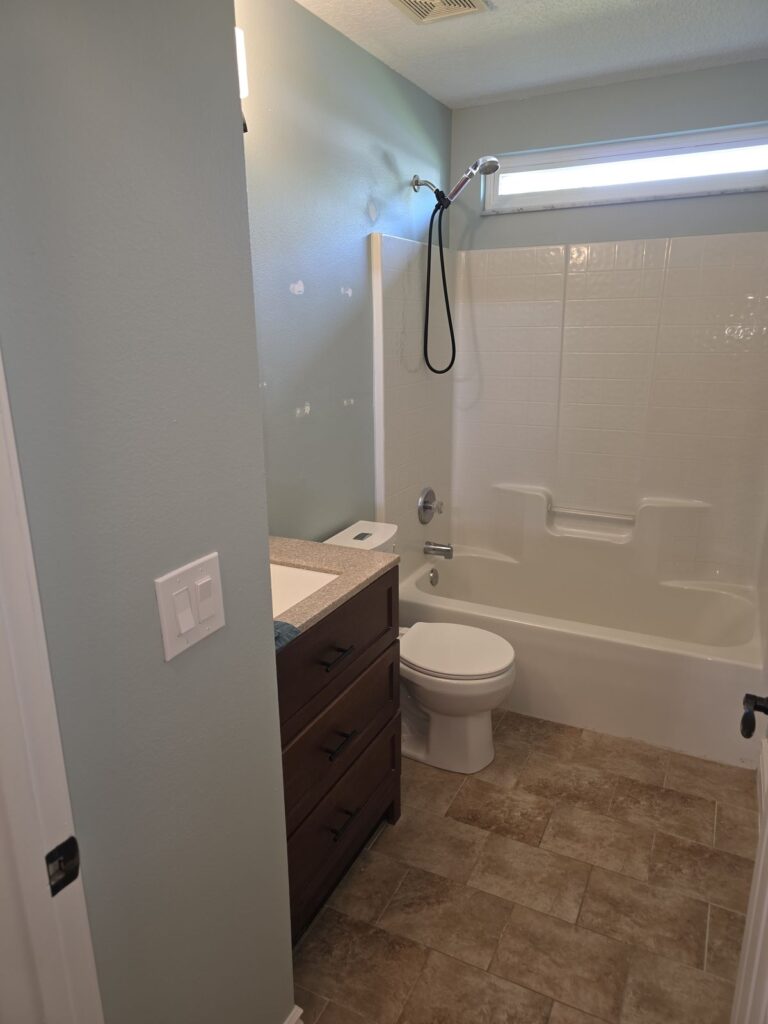 Guest bathroom update with new vanity and toilet