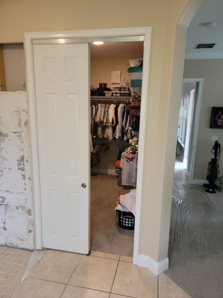 Interior door and casing