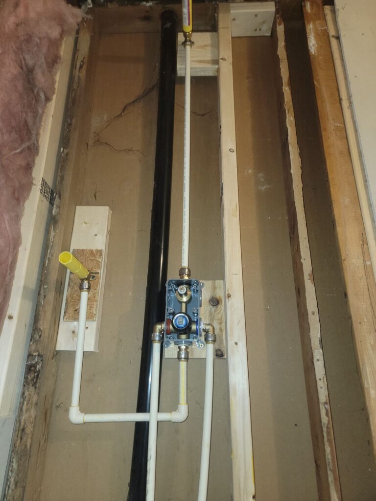Wall opened for plumbing repair